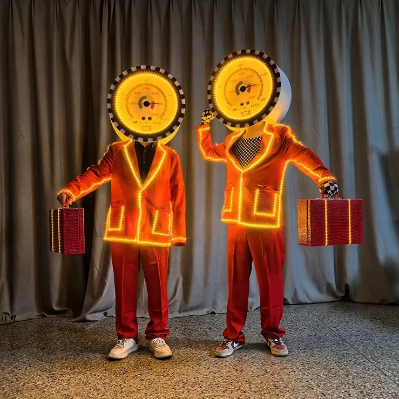 

Хэллоуин для взрослых светодиодный костюм мужской мультяшный плащ мужское платье с подсветкой костюм головной убор талисман сценическая одежда 2025