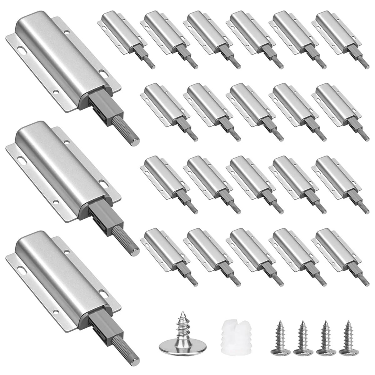 Push to Open Door Catches 24 Pack Push Latch for Cupboard Push Door Catch for Closet Door Magnetic Door Latch