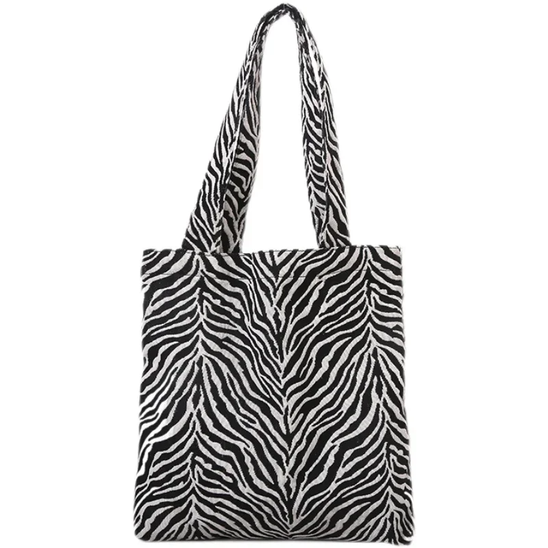 Fashion Large Capacity Zebra Canvas Handbag Women Bag Luxury Shoulder Bag New Shopping Tote Bag Casual Travel Underarm bag