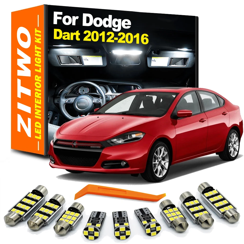 

ZITWO 12Pcs Vanity Mirror Lamp LED Interior Light Kit For Dodge Dart 2012 2013 2014 2015 2016 Car Reading Bulb Accessories