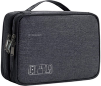 Electronic Cable Organizer Bag Waterproof Travel Storage Bag with Adjustable Divider, Shockproof Portable Double Layer Tech Bags