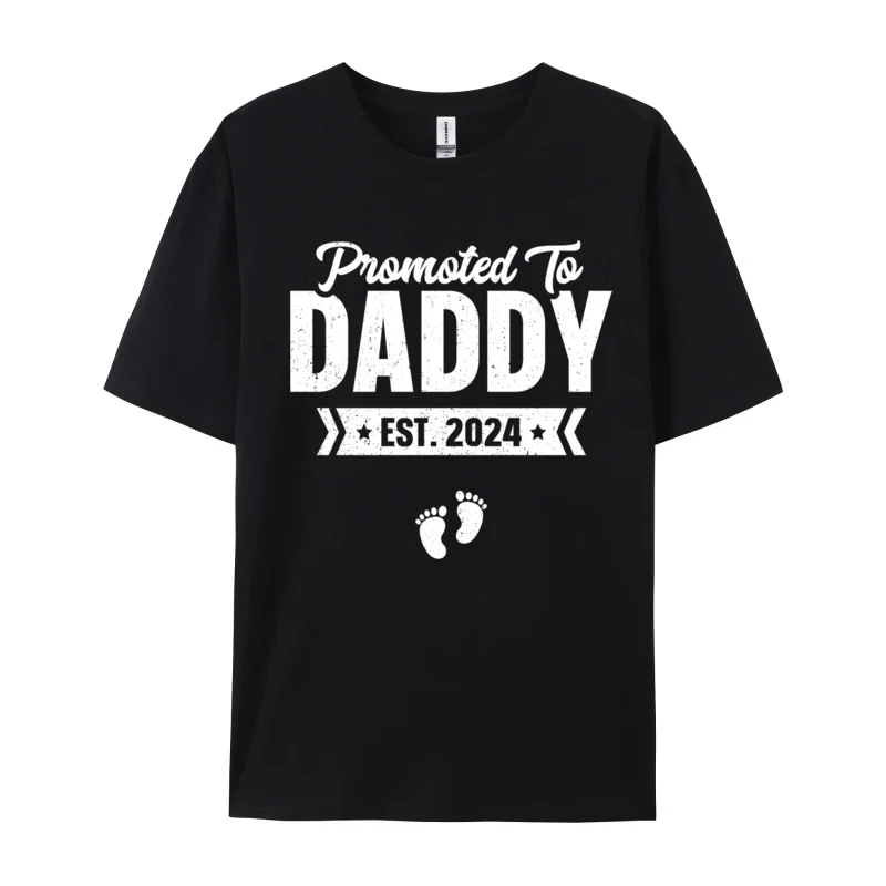 Personalized T-Shirt Promoted To Daddy Est. 2024 Tops & Tees For Men Party Top T-Shirts Hip Hop Loose Drop Shipping