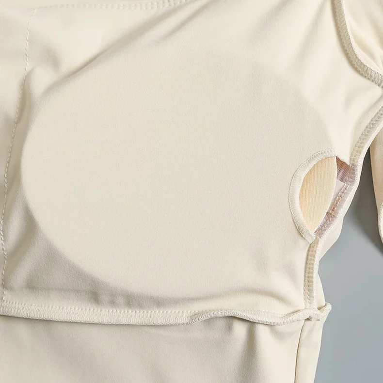 Fitness-Brustpolster-Sporttop für Damen, Langarm-Shirts, Pra Speed Up, kurze elegante Tanz- und Yoga-Kleidung, kleiner Taillenbund, Fitnessstudio – Detail 17