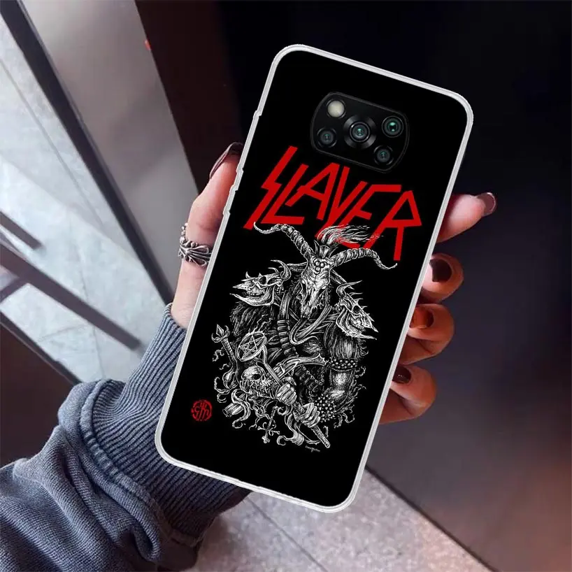 Slayer-Coque de téléphone avec bande de rock, étui souple imprimé, pour Xiaomi Pheadphones X6 X5 Tage Bery Nfc F6 F5 Pro F4 Gt F3 F1 M5S figuré M3 5G