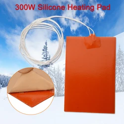 300W 220V Engine Oil Tank Silicone Heater Pad Universal Fuel Tank Water Tank Rubber Heating Mat Warming Accessories 10x15cm
