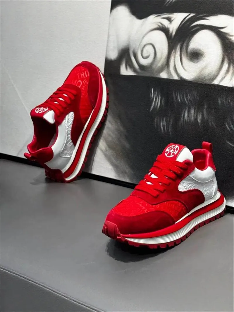 

Casual Running Shoes for Men Summer Trendy All-Match Youth Thick Bottom Heightening Agan Dad Cool Shoes Daily Wear Outdoor