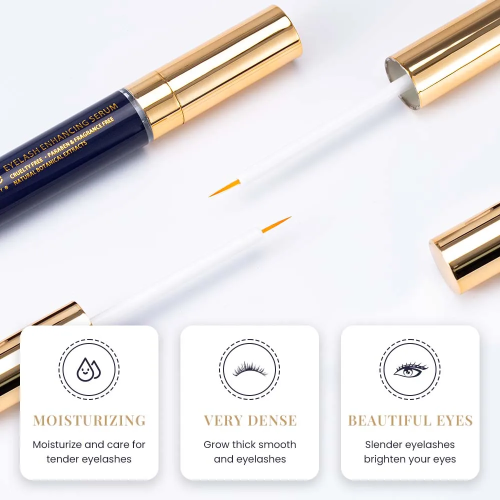 Gollee-suero de crecimiento Natural para pestañas, tratamiento rápido, líquido para mejorar las cejas, cuidado de 7 días, maquillaje nutritivo para folículos más gruesos