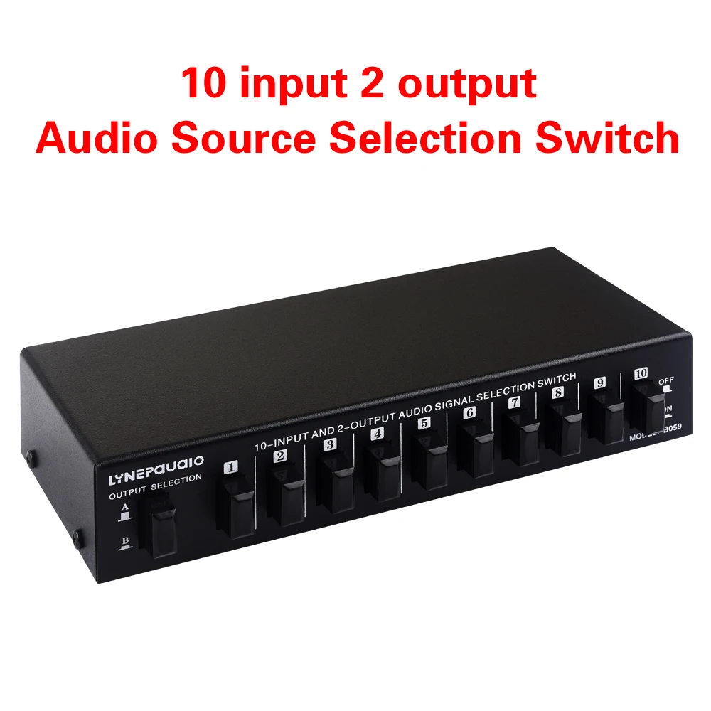 2025 new 10-in 2 or 2-in 10-out audio signal selection switcher\audio switcher\speaker switcher\two-way switch RCA interface