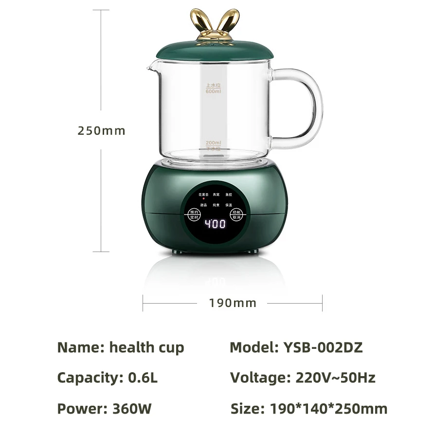 600ml Electric Kettle Multifunctional Health Pot Electric Stew Cup Boiled Water Teapot Heating Cup Kettle for Office Home 220V