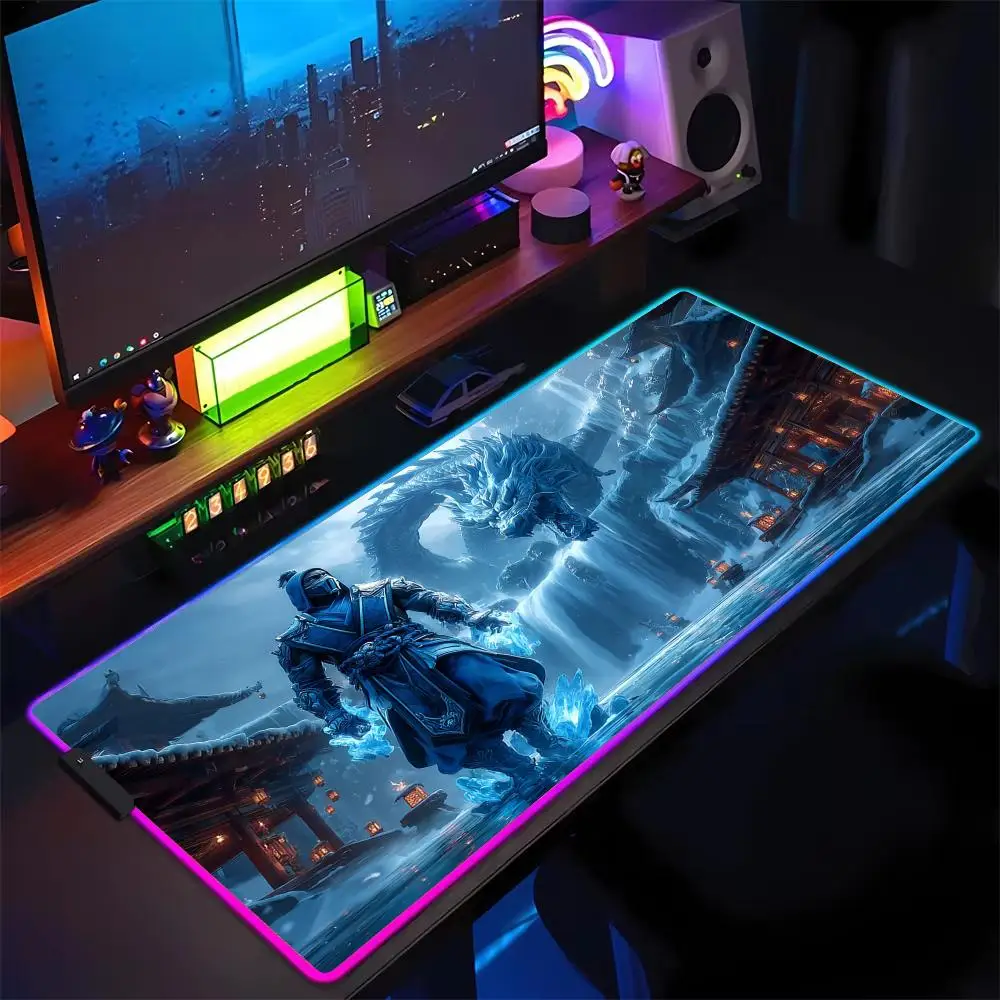 

RGB anime Mouse pad Ice dragon LED glow gaming mat rubber anti-slip Desk Mat gamer pc accessories Gaming keypad mousepad