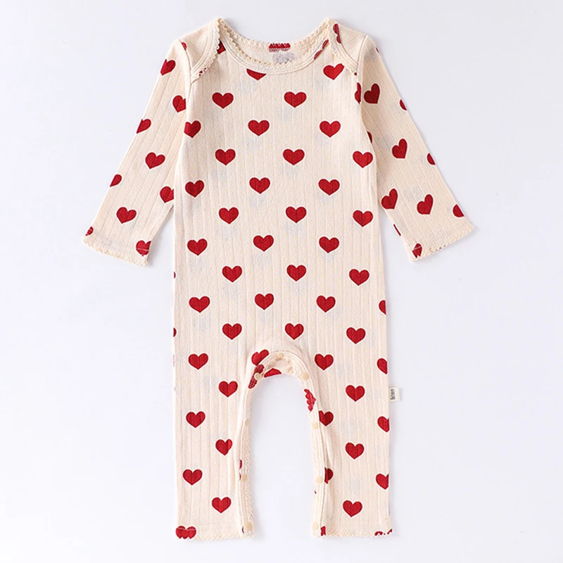 2025 New Autumn 0-24M Baby Girl Clothing Infant Baby Girls Jumpsuit Long Sleeved Cotton Print Toddler Baby Girl Romper