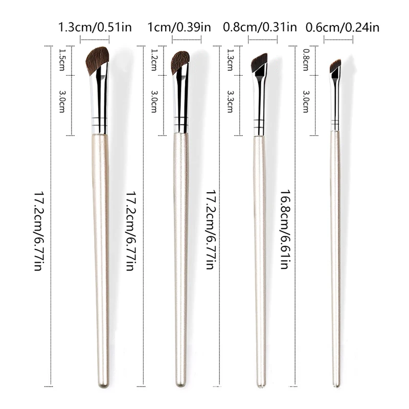 4Pcs/set Angled Makeup Brushes Sickle Eyeliner Brush Eyebrow Nose Contour Beauty Make Up Cosmetics Tool Precise Detail Brush