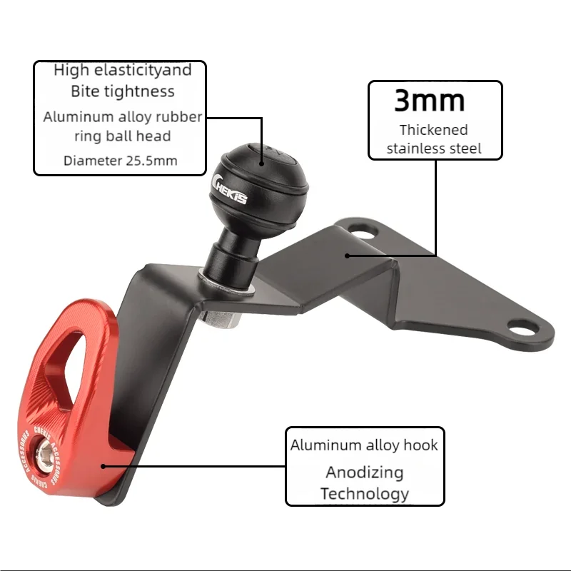 CHEKIS is suitable for ZONTES 368D 368M motorcycle modification accessories front storage hook front navigation mobile phone holder fixed seat front hook