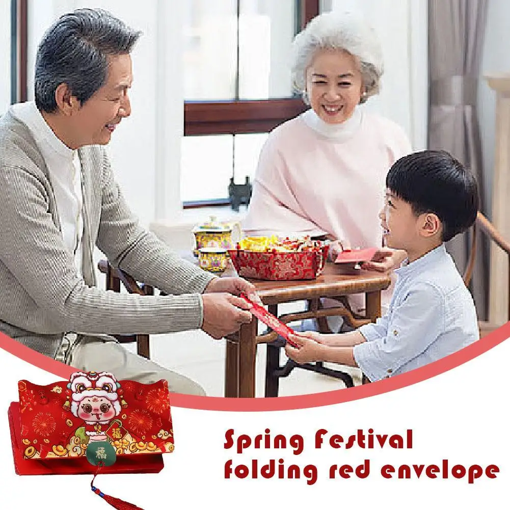 Cartoon Folding Red Envelope National Trend DIY Packing 2025 New Year Packet Cute Snake Year Red Packet Party Gifts