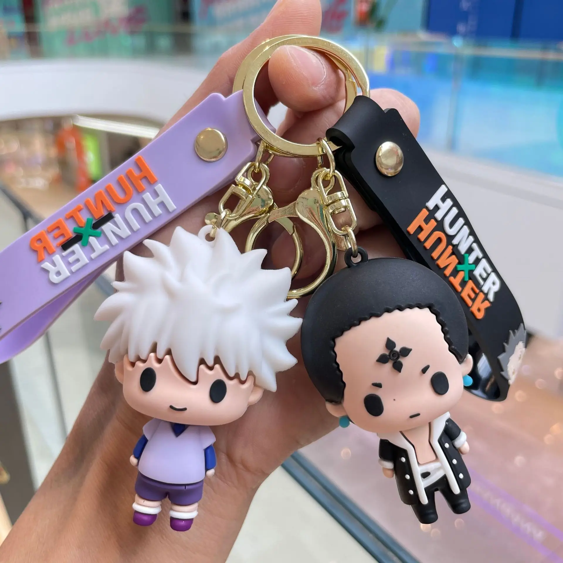 Anime HUNTER X HUNTER Figure Keychain Silicone GON·FREECSS Doll Pendent Keyring Car Key Holder Accessories Jewelry Gift Kids Toy