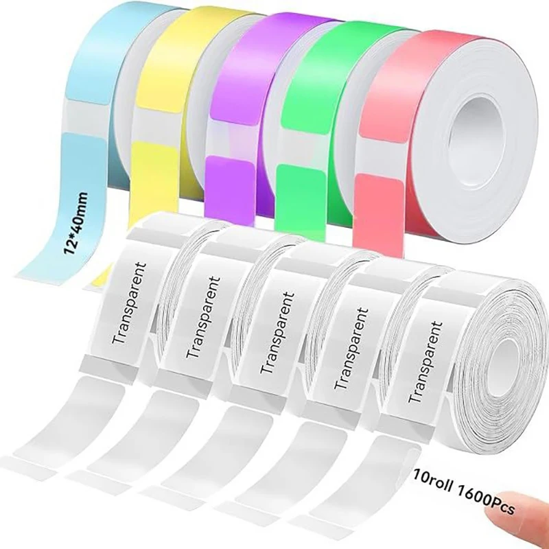 1/3Pcs Portable Colorful Transparent Label Paper Mini Sticker Waterproof Label Stickers Adhesive Label Office Supplies Gifts