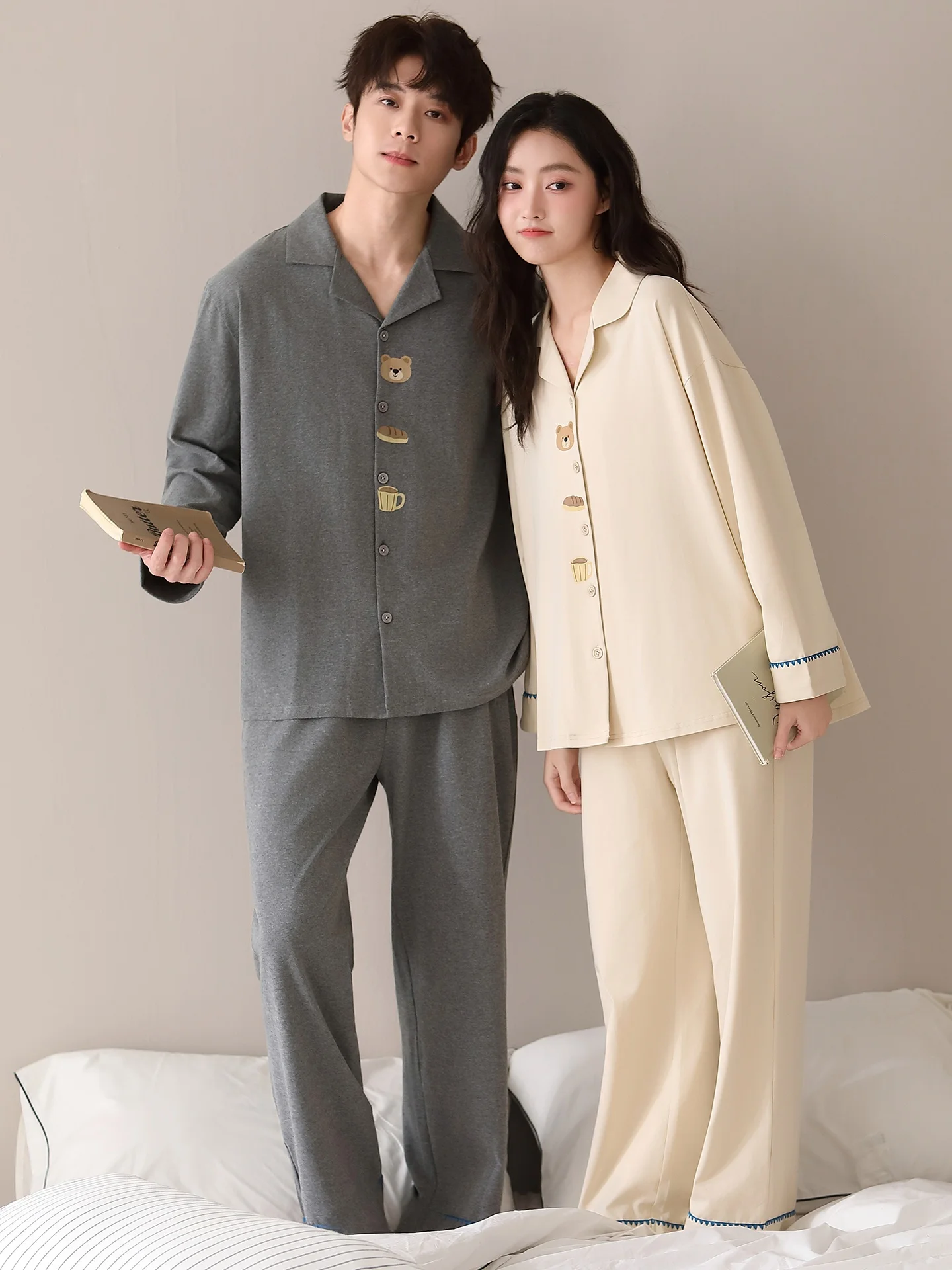 pyjama-en-coton-a-manches-longues-et-col-ideal-pour-les-couples-doux-et-confortable-tenue-decontractee-pour-hommes-et-femmes-parfait-pour-l'automne