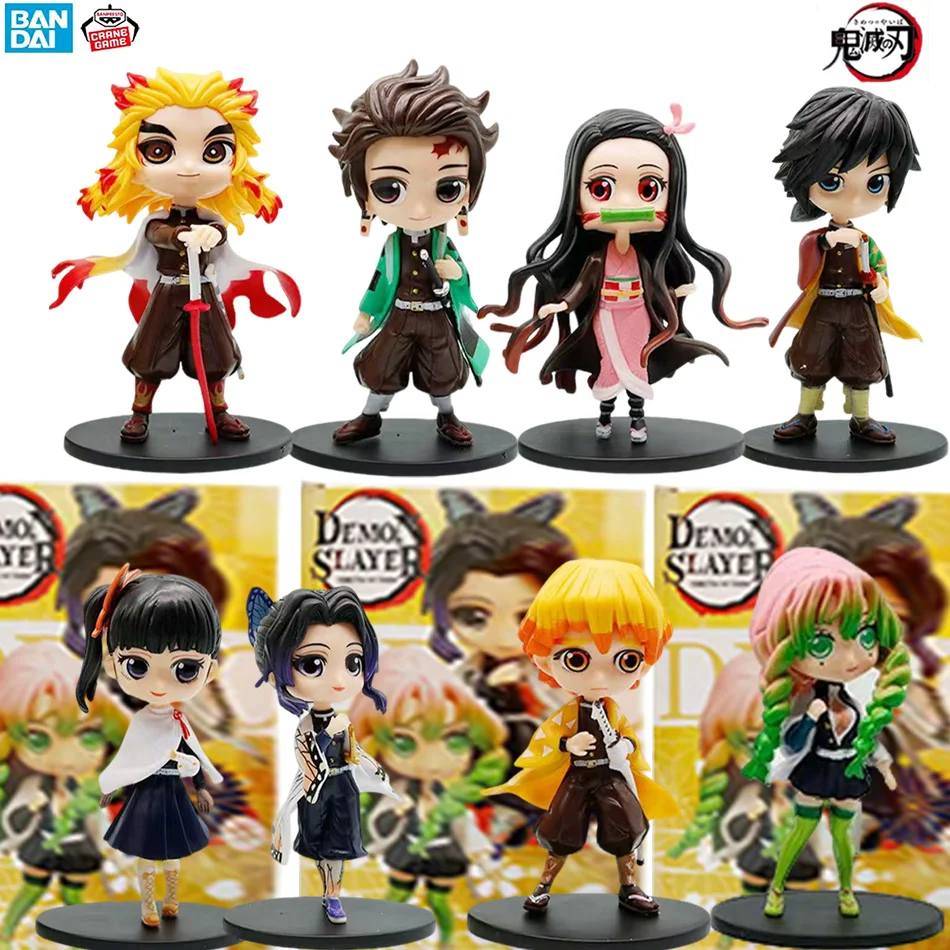 

8Style Q Version Figure Wholesale Demon Slayer Mini Figurine 8Pcs Sets Kimetsu No Yaiba Small PVC Dolls Desktop Decora