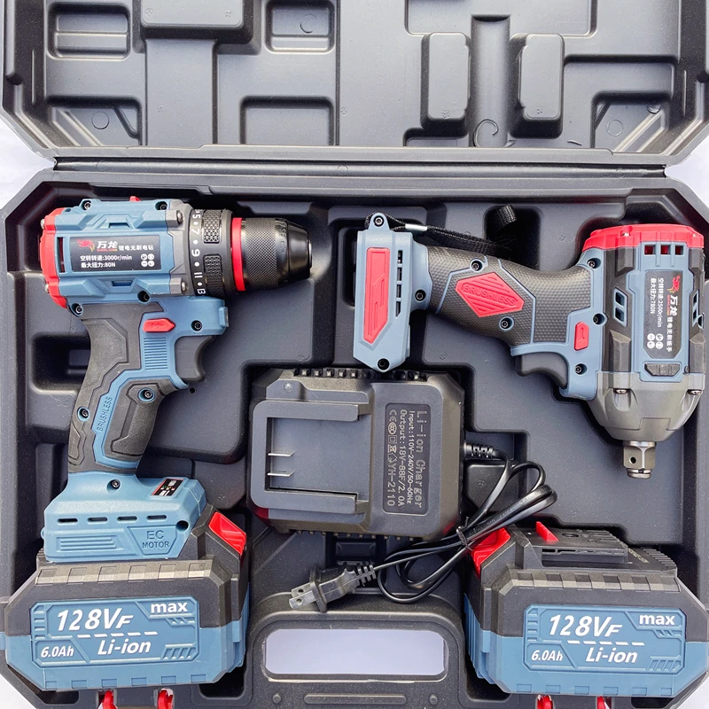 

Multifunctional Lithium Battery Brushless Rechargeable Hammer Hand Electric Drill Angle Grinder Electric Four-piece Tool