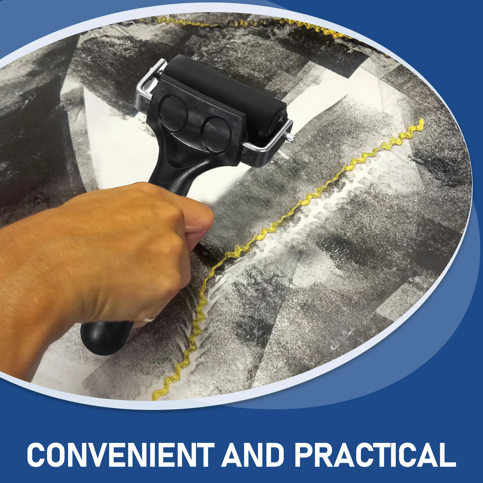 Non-Slip Fingerprint Rubber Roller, Stamping Tools, Printing Rollers, 2 Pcs