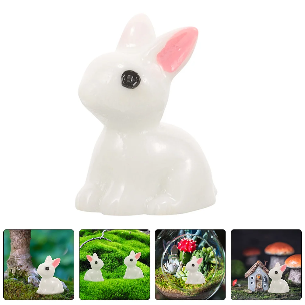 

50Pcs Mini Resin Rabbit Statue Adorable Garden Lawn Home Decoration Birthday Gift Bunny Statue Small Rabbit Decor