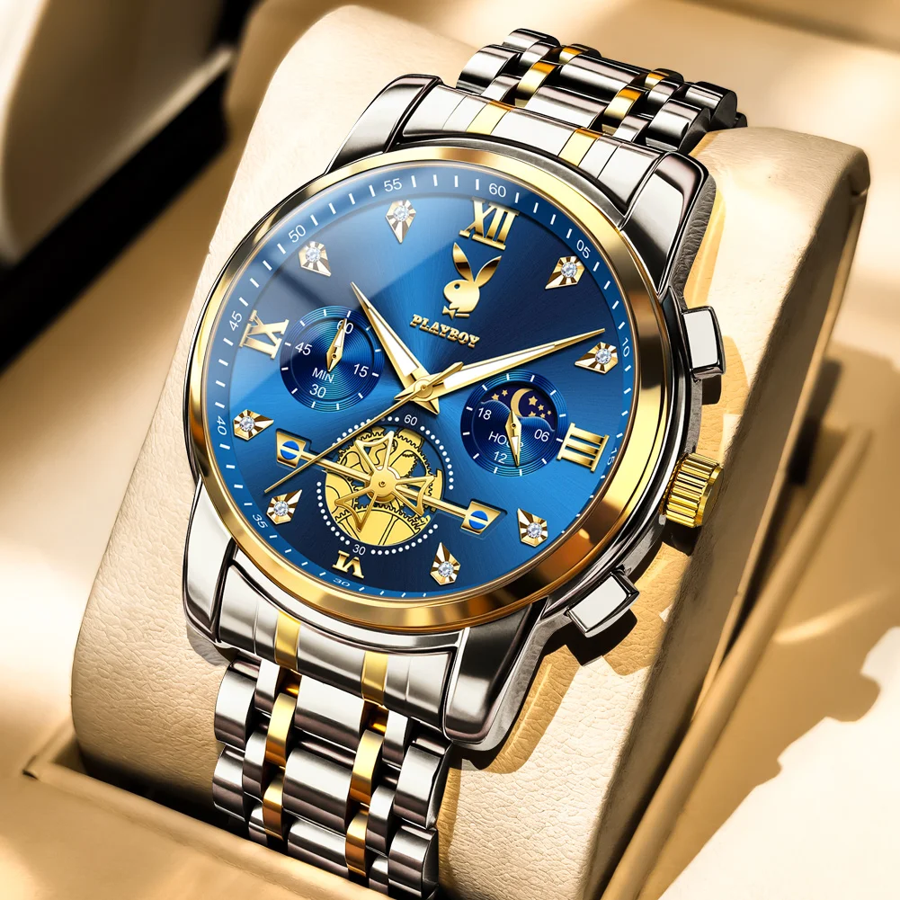 Men's Authentic Multifunctional Quartz Watch by Playboy
