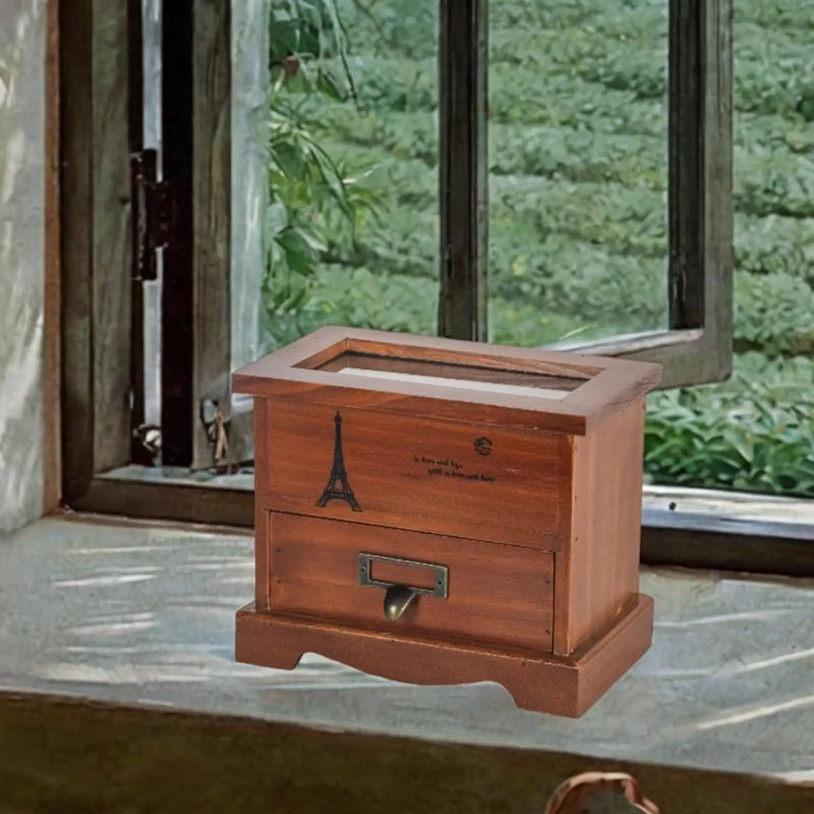 

Vintage Wooden Jewelry Box Versatile with Drawer Sewing Accessories Organizer for Necklaces Collectibles Crafts Sewing Earrings