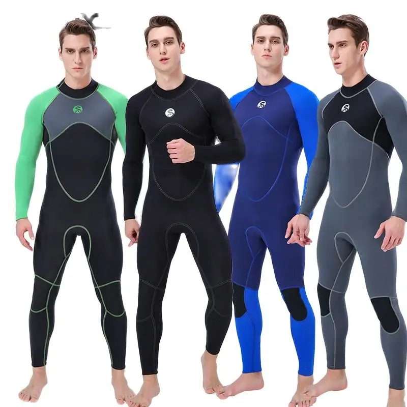 

3MM Neoprene Wetsuit Men Scuba Diving Suit Full Body One Piece Surfsuit Spearfishing Snorkeling Wetsuit Winter Thermal Swimsuit