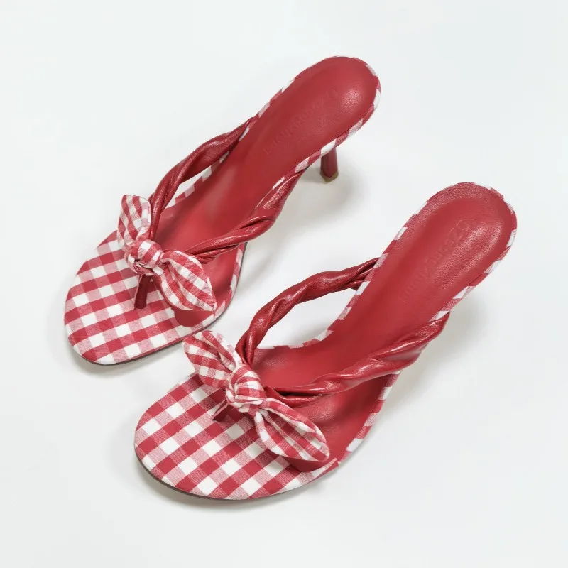 Women's Shoes Fashion Clip Toe High Heel Sandals Summer Designer Shoes for Women Banquet Bow High Heels Sandals Zapatos De Mujer