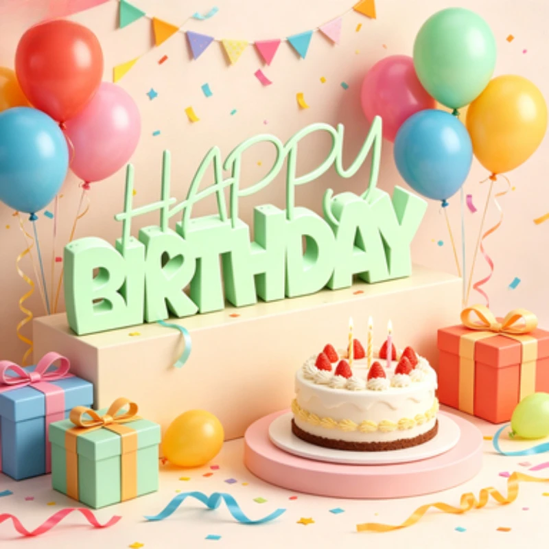 Happy Birthday Sign Decor, Dual-purpose Tabletop Ornament, Party Desktop Decoration for Birthday Gathering Friends Celebration