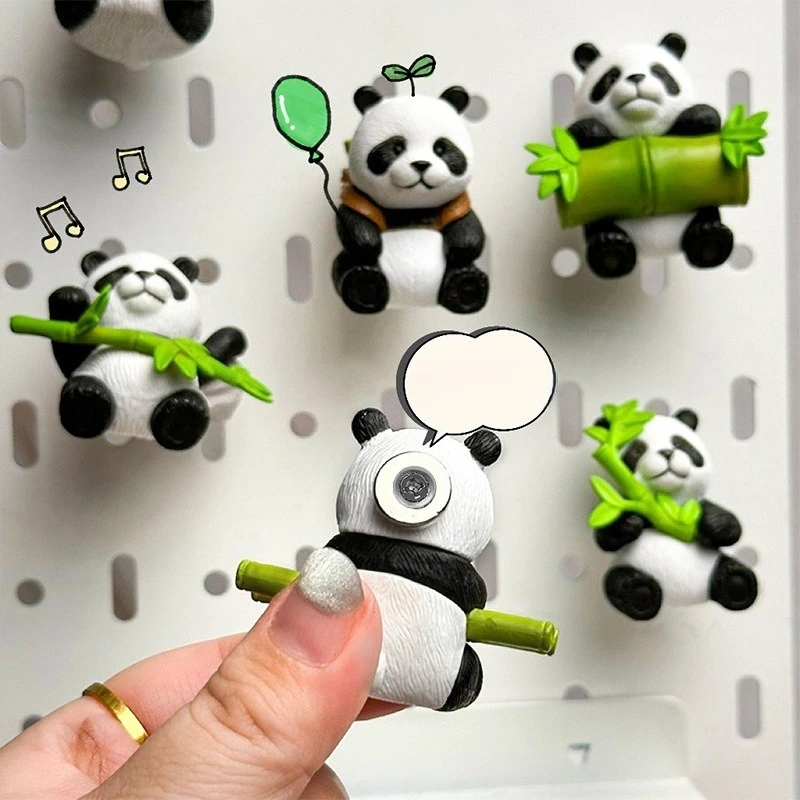 

8pcs/set Cartoon Panda Magnetic Fridge Stickers PVC Refrigerator Magnets for Kitchen Decor Creative Home Accessories