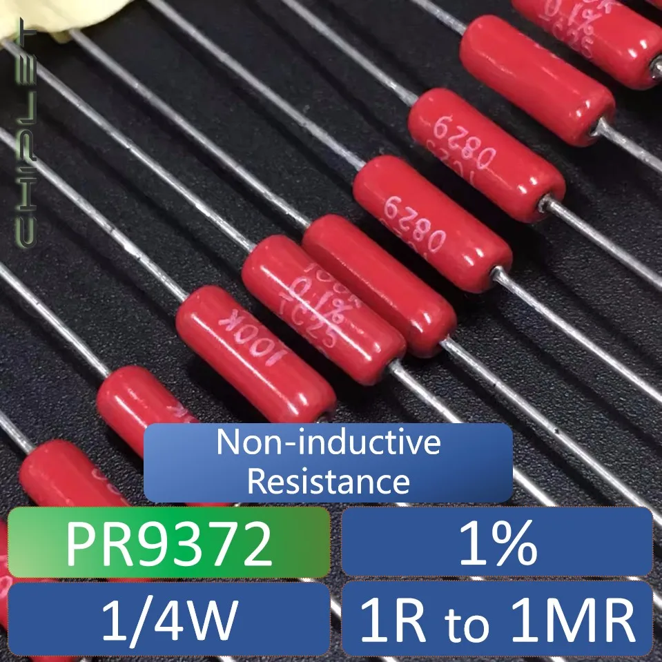 2Pcs Non-inductive Resistance PR9372 Audio Resistor 1/4W 1R 1MR 1% RA Resistor 33R 60R 150R 300R 2.7KR 4.7K 51K 120K 240K 680K