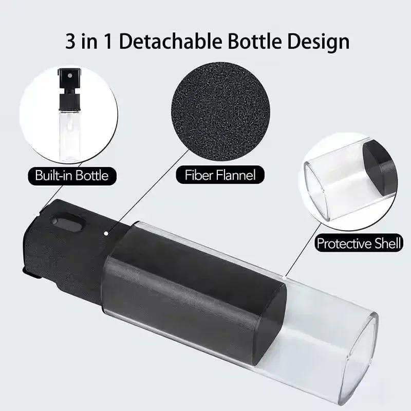 2in1 Microfiber Screen Cleaner Spray Bottle Set Mobile Phone Ipad Computer Microfiber Cloth Wipe Iphone Cleaning Glasses Wipes image 3