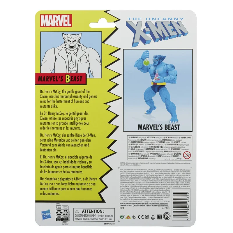 Hasbro-Figura de Ação Marvel Legends Series, X-Men Besta, Cartão de Suspensão, 6 ", Retro, Novo, Em Stock