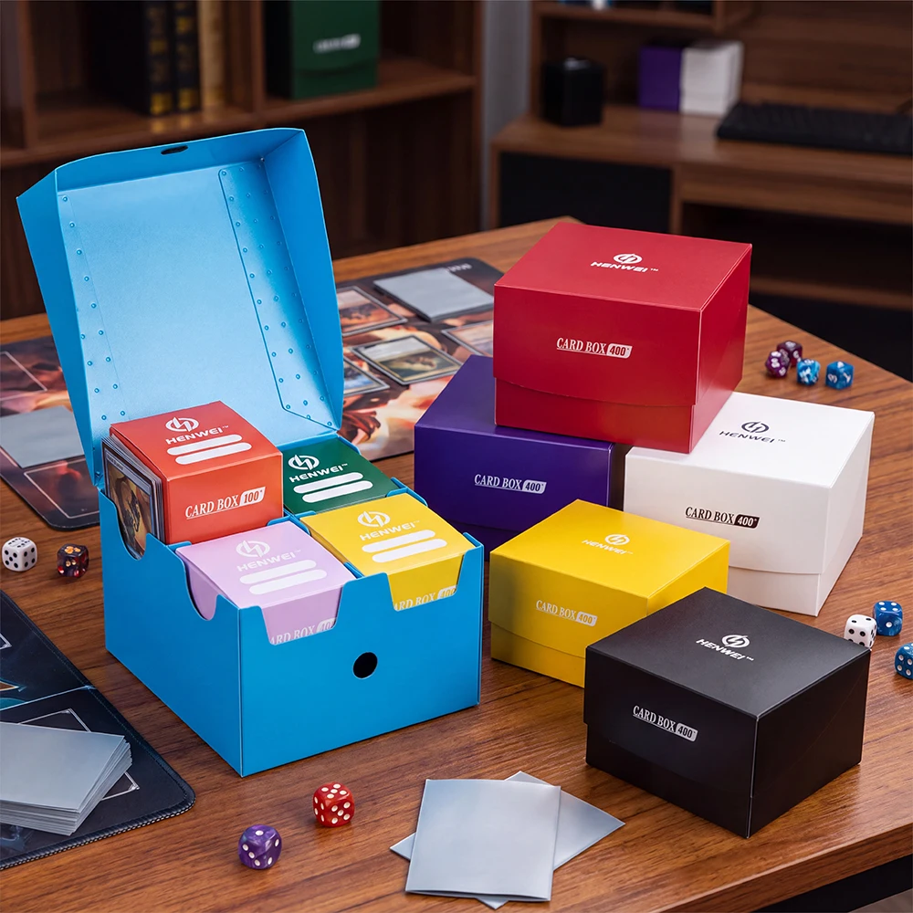 Portable 400+ Count PP Trading Card Deck Box Large Capacity Game Card Storage Holder for Collectible Cards Gifts