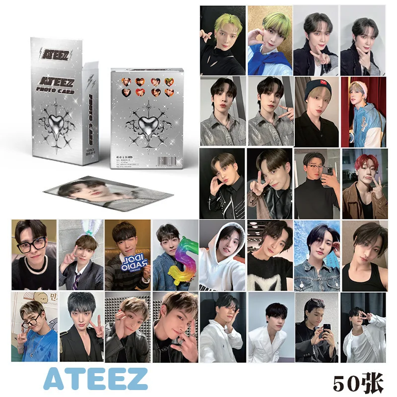 ATEEZ Jinhong Zhongpu Xinghua Laser Album Small 3-Inch LOMO Card Postcard Surrounding Same Style