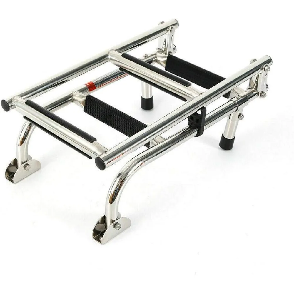Foldable Stainless Steel Ladder 2 + 2 Steps Detachable Ladder Portable Yacht-boat Telescopic Ladder Used for Swimming Platforms