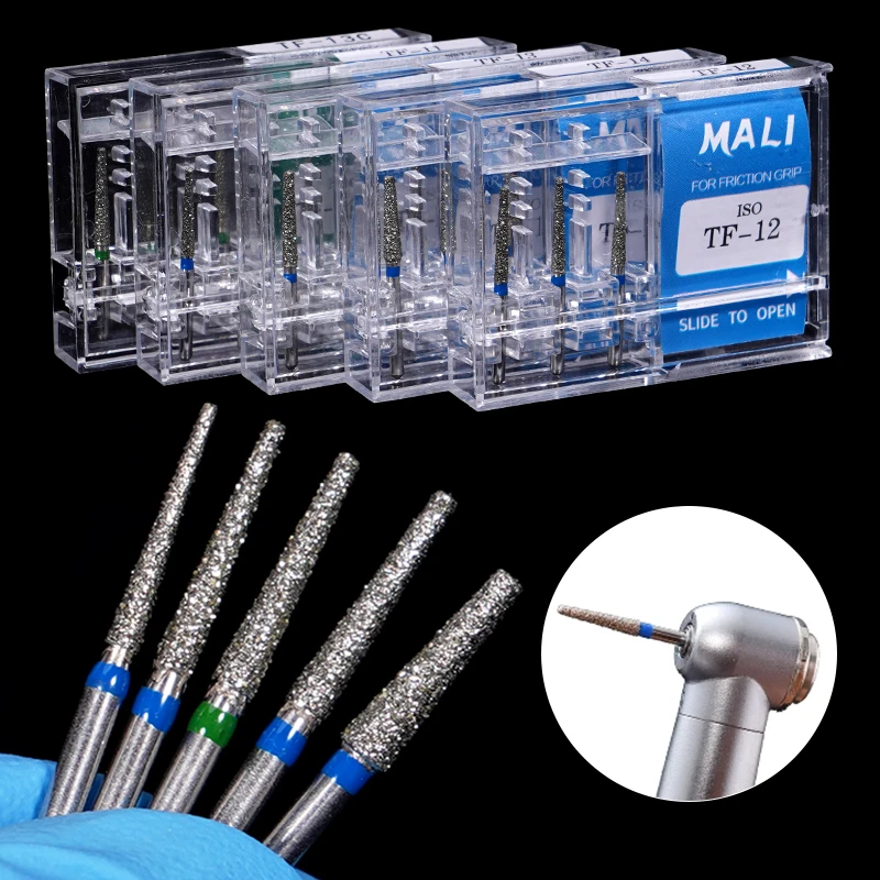 

5 Boxs Dental Burs Diameter Drill Teeth Porcelain Ceramics Composite Polishing For High Speed Handpiece