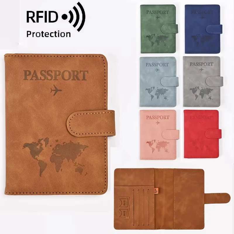 

Man Passport Cover PU Leather for Women Travel Passport Holder Bags with Credit Card Holder Case Wallet Protector Cover Case
