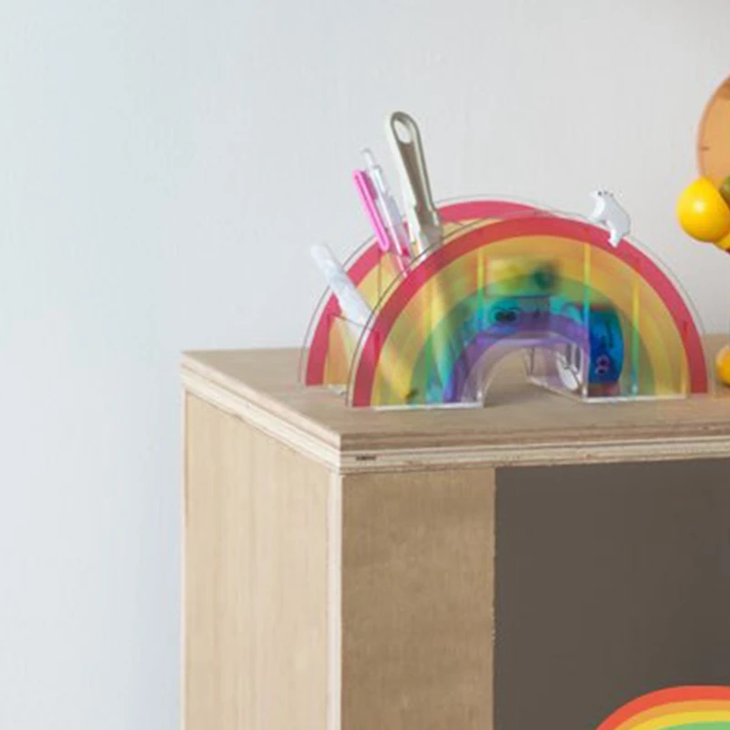Arco-íris Home Office Papelaria Caixa De Armazenamento, Pen Holder, Rack Organizadores