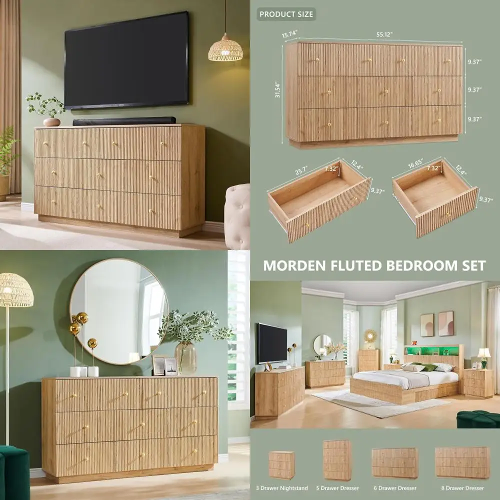 

Широкий деревянный высокий комод на 55 ящиков для спальни, прихожей и гостиной с глубоким местом для хранения, натуральная отделка