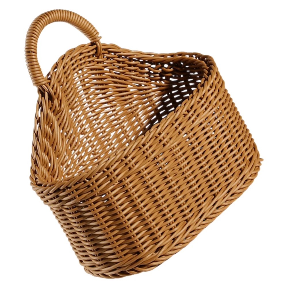 

Handcrafted Brown Woven Storage Large Hanging Fruit Baskets Kitchen Decor Wall Decorative Vegetable Basket Wall Hanging Flower