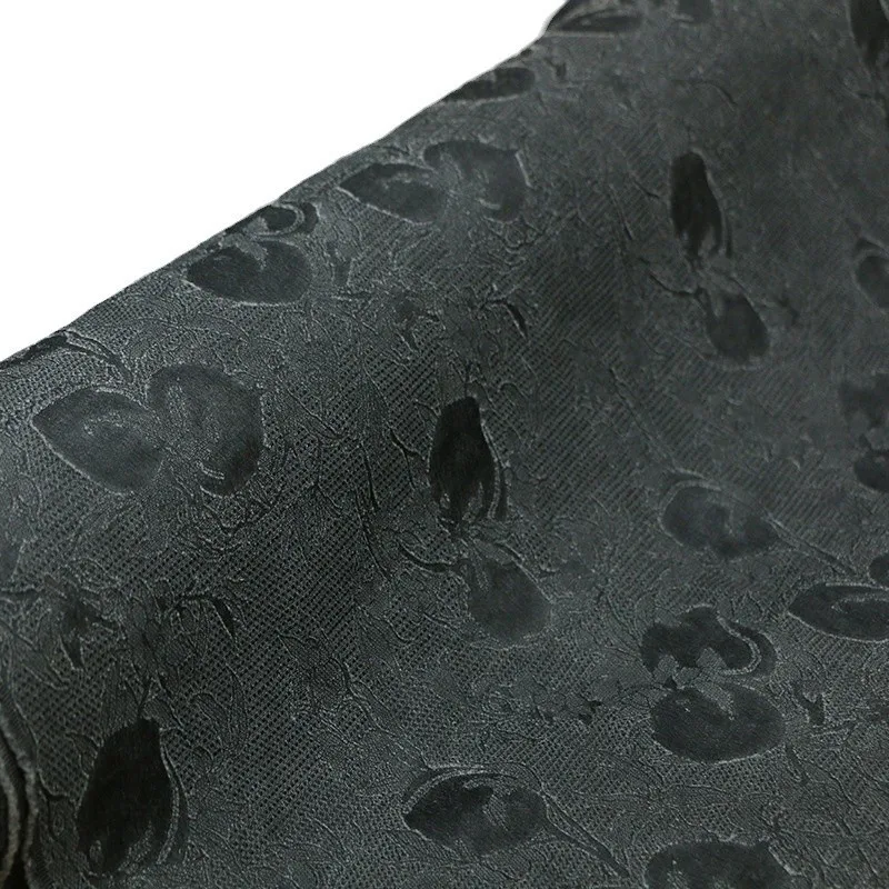 Dirty black jacquard fabric dirt-dyed autumn and winter skirt Hanfu blouse design