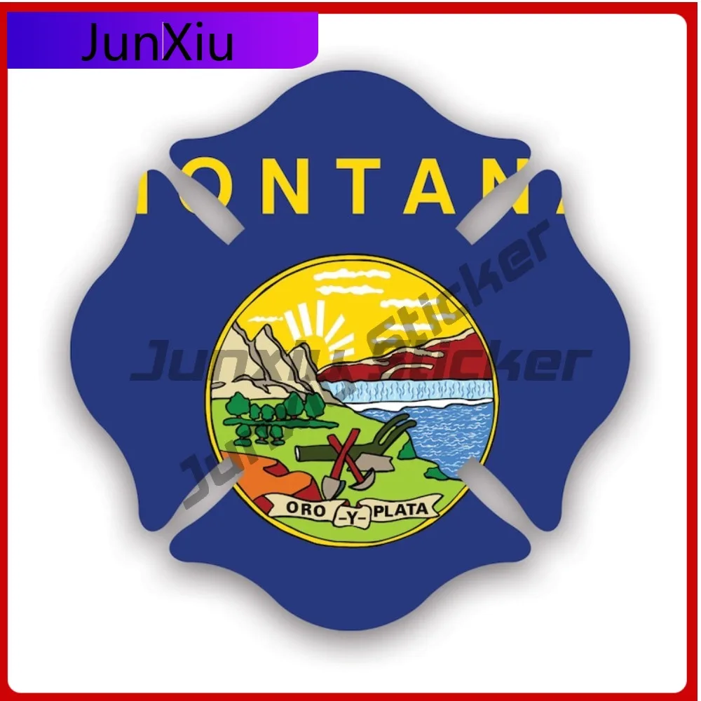 

Наклейка в форме мальтийского креста штата Монтана, водонепроницаемая виниловая наклейка в стиле аниме для декора внедорожников, уникальный защитный декор для улицы