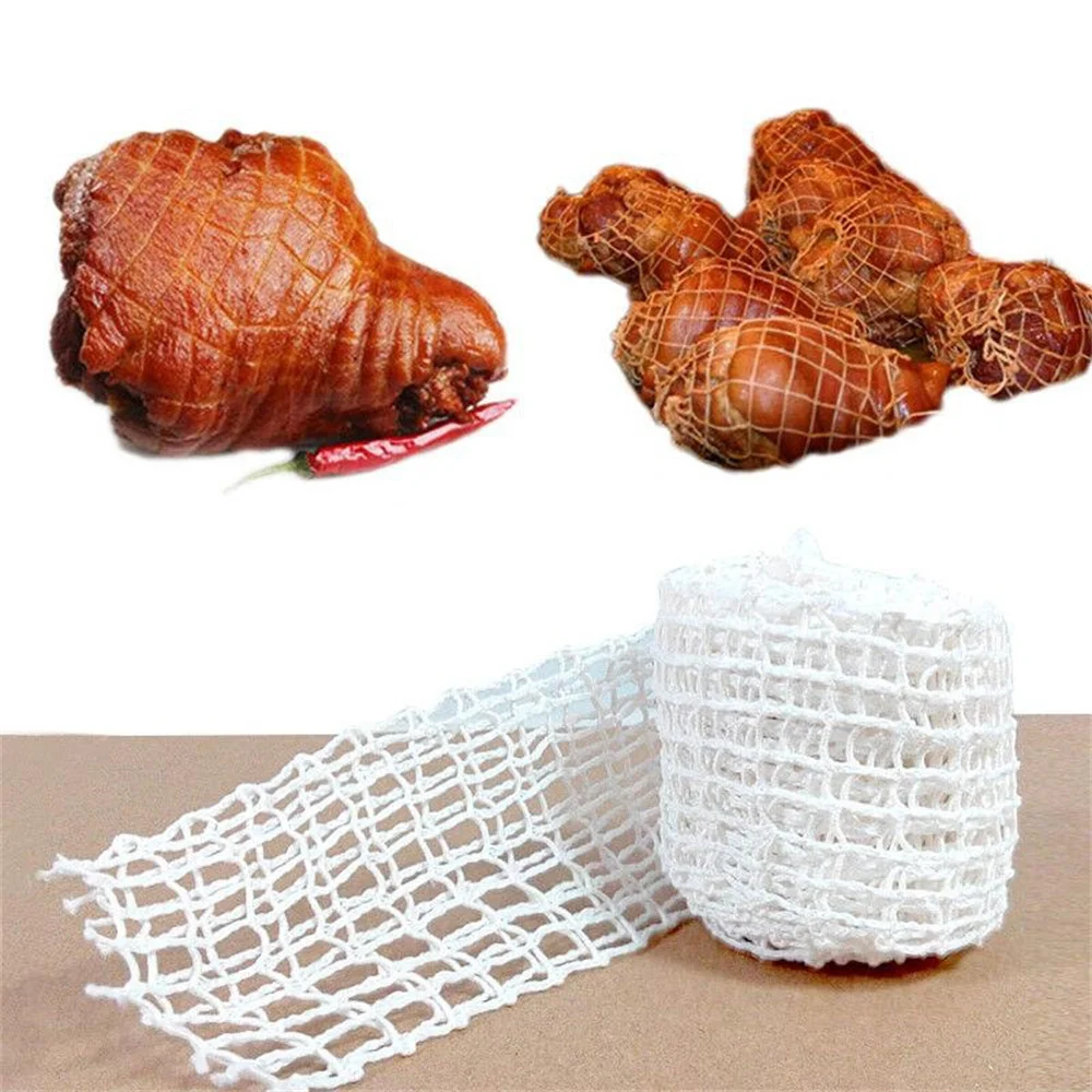 3m Cotton Thread Packing Net Sleeve Elastic Ham Sausage Meat Cooking Kitchen Net Bag Meter Cotton Barbecue Net Hot Dog Sausage