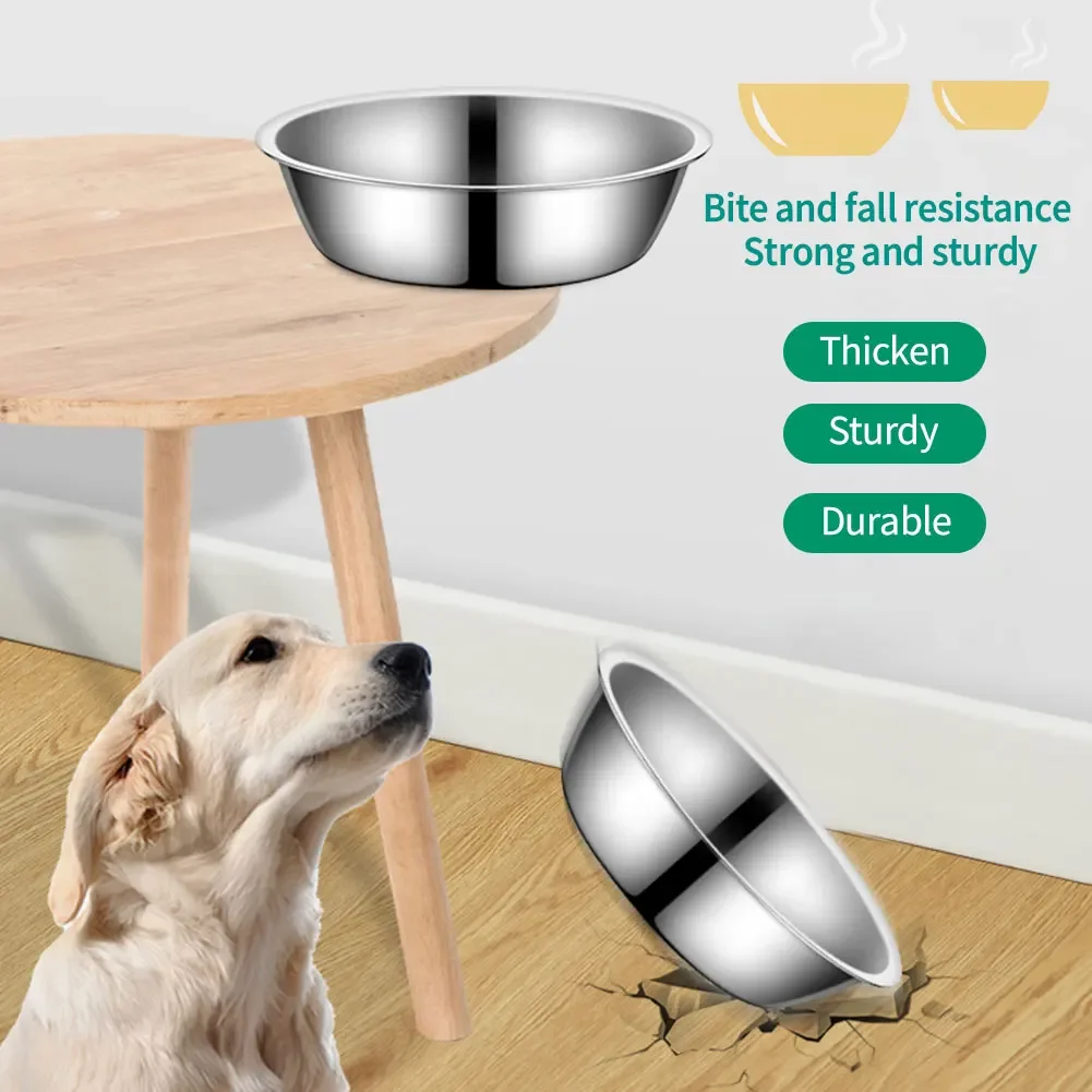 Large Capacity Dog Stainless Steel Pet Feeding Bowl Cat and Dog Food Drinking Bowl Metal Feeder Bowl Durable and Cheap