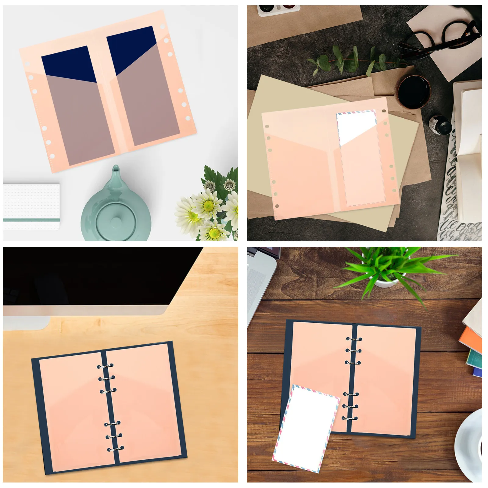 5Pcs A6 Loose Leaf Budget Pocket Insert Heavy-Duty PP Material Functional Binder Accessory for Students Family Gifts Receipt