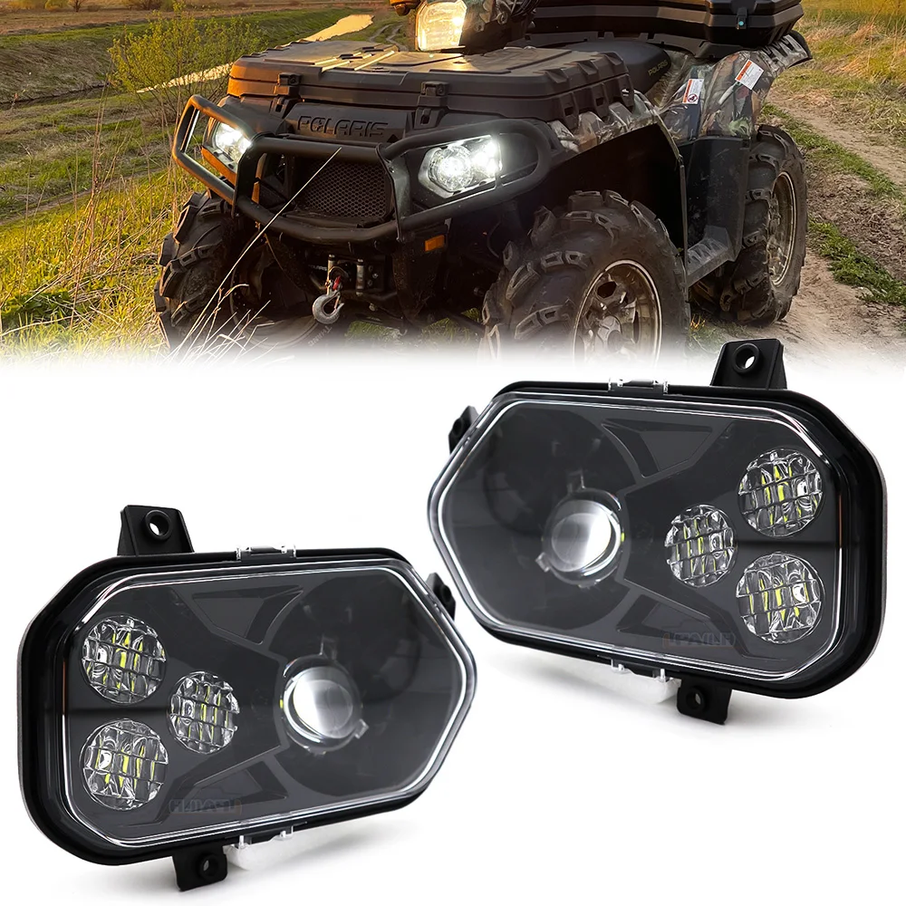 

2Pcs Polaris ATV LED Headlight High Low For 2012-2013 Polaris RZR S Side X Sides and 2012-2013 Sportsman RZR 800 900 570.