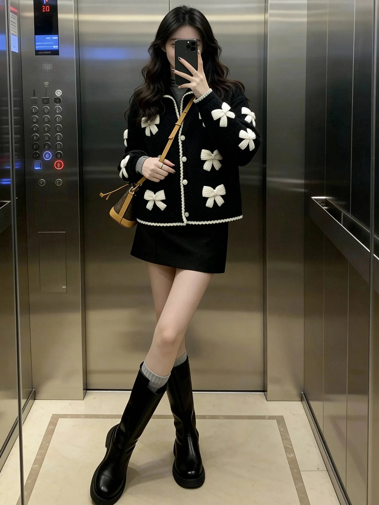 

High-End Winter Knitted Sweater with Bow Tie Collar for Women Midweight Straight Fit Commute Sle Long Sve Knitwear