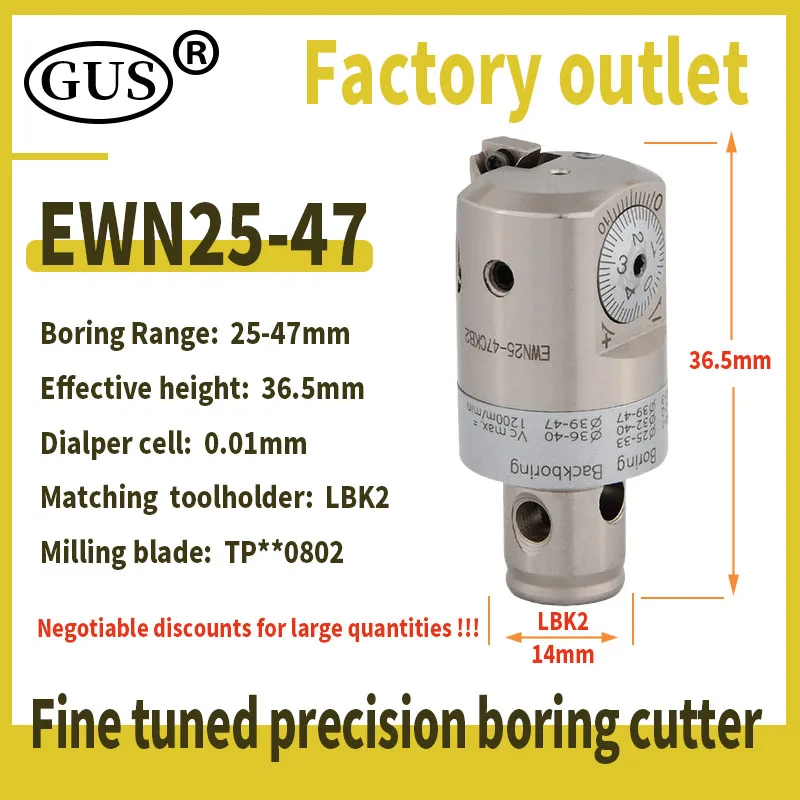 CBH Adjustable EWN Fine Boring Head EWN20 EWN25 EWN32 Drill Tool Holder Bore LBK1 2 3 4 5 6 CKB CNC Metal Engraver Machine Tools